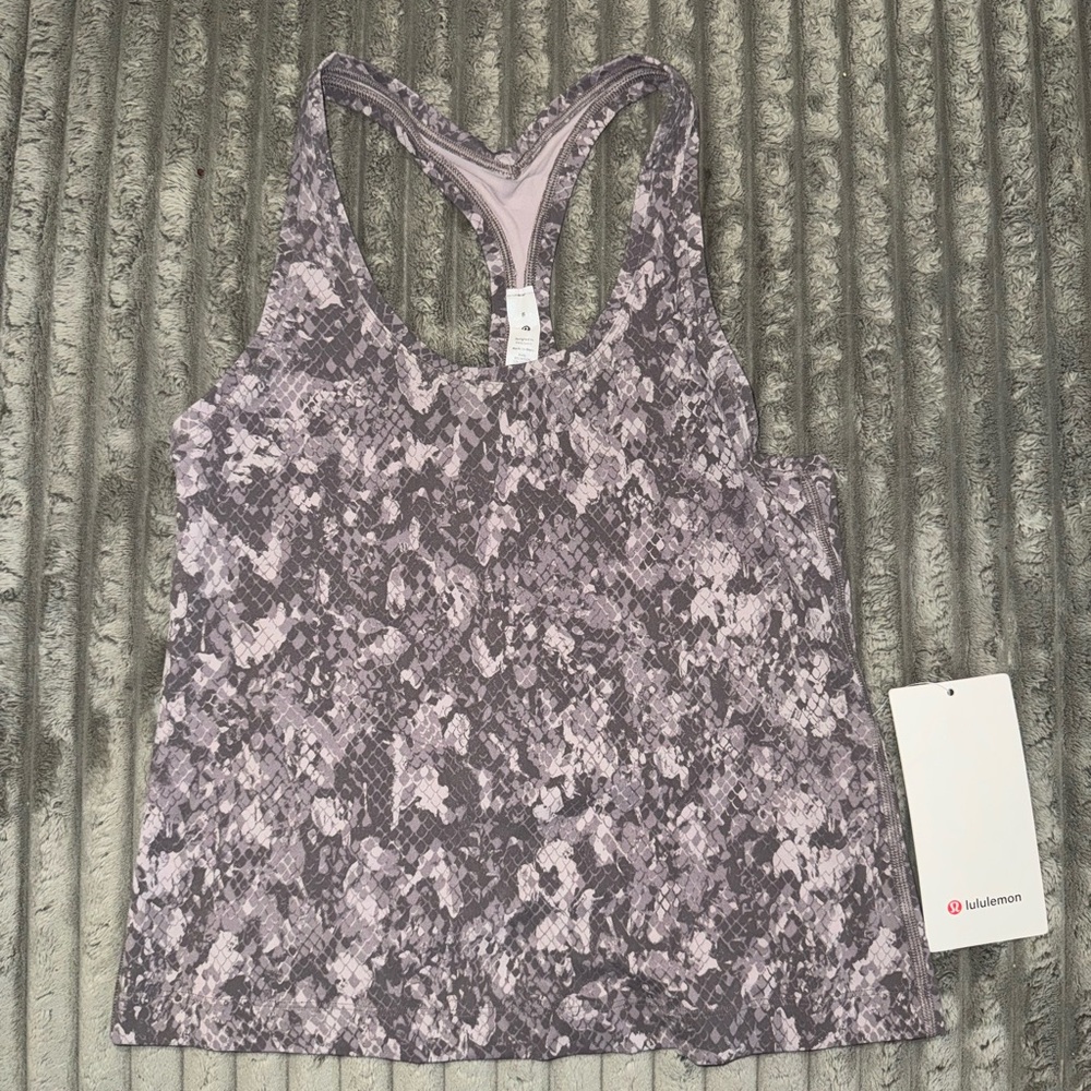 lululemon Lavender and Gray Printed Cool RB Short Tank